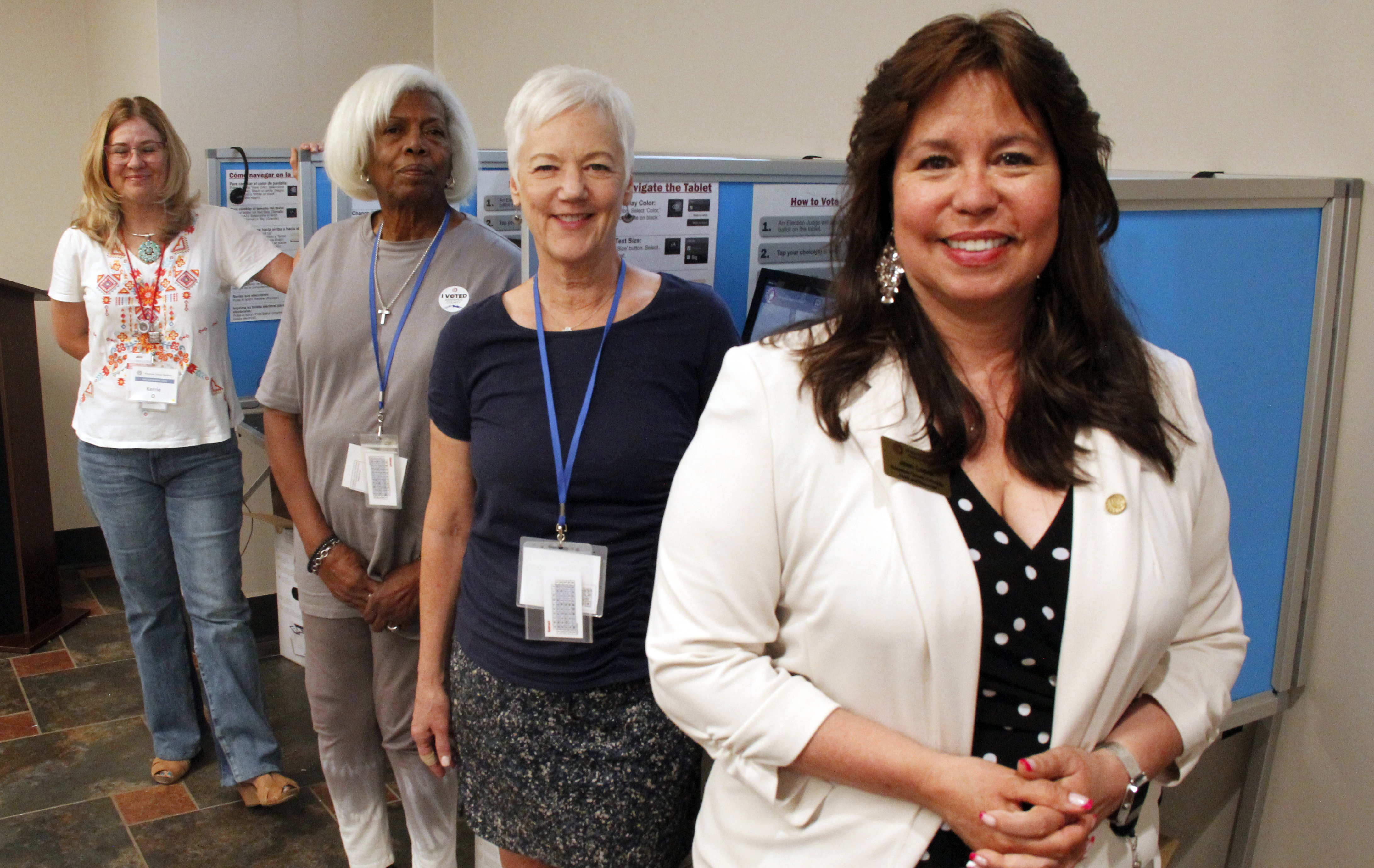 Election judges at the Arapahoe County Fairgrounds VSPC